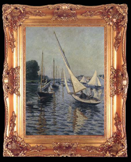framed  Gustave Caillebotte Sailboat, Ta009